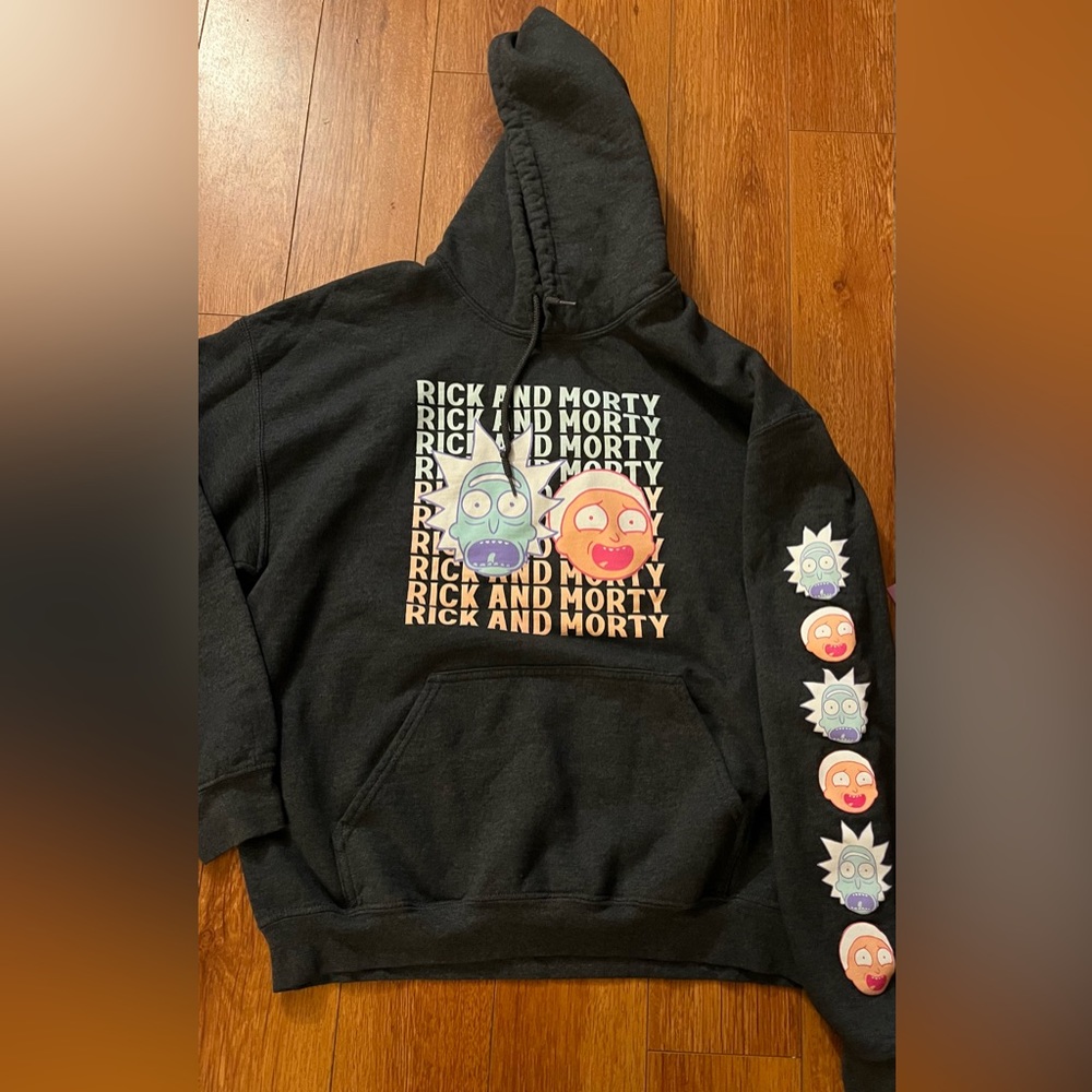 Rick & Morty. Black hoodie. Medium. Great condition, light and soft.